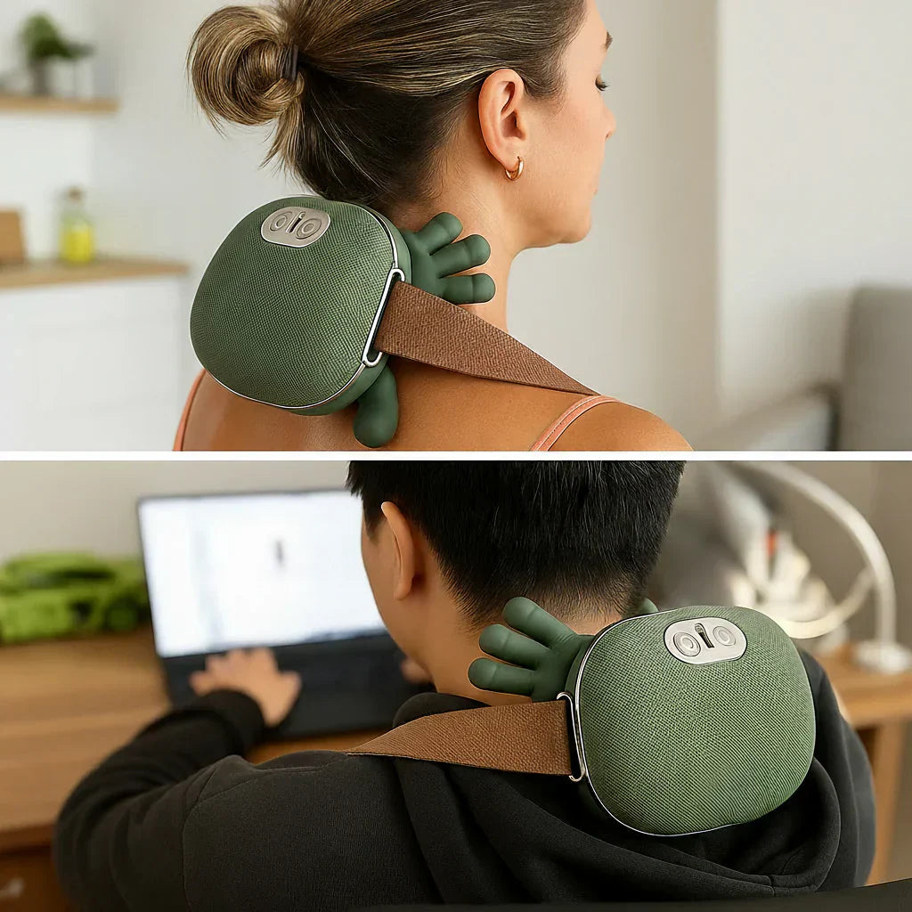 Nekmassage Apparaat Warmtetherapie Diepe Vibratie Pijnverlichting - Image 4