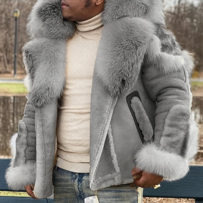 Abrigo de invierno para hombre con cuello grueso y sobredimensionado, chaqueta exterior