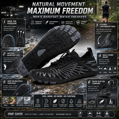 Men's Barefoot Shoes Wide Toe Athletic Water Sneakers