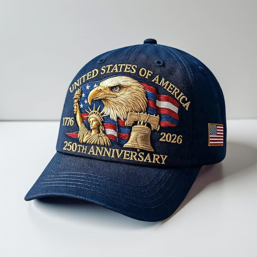 Men’s Baseball Cap Patriotic Eagle 250th Anniversary Veterans Hat