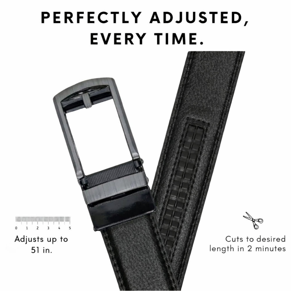 Cinto Masculino Ajustável com Fivela de Catraca para Uso Casual e Formal