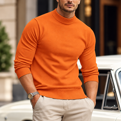 Afslappet sweater til mænd med rund hals | strikket design