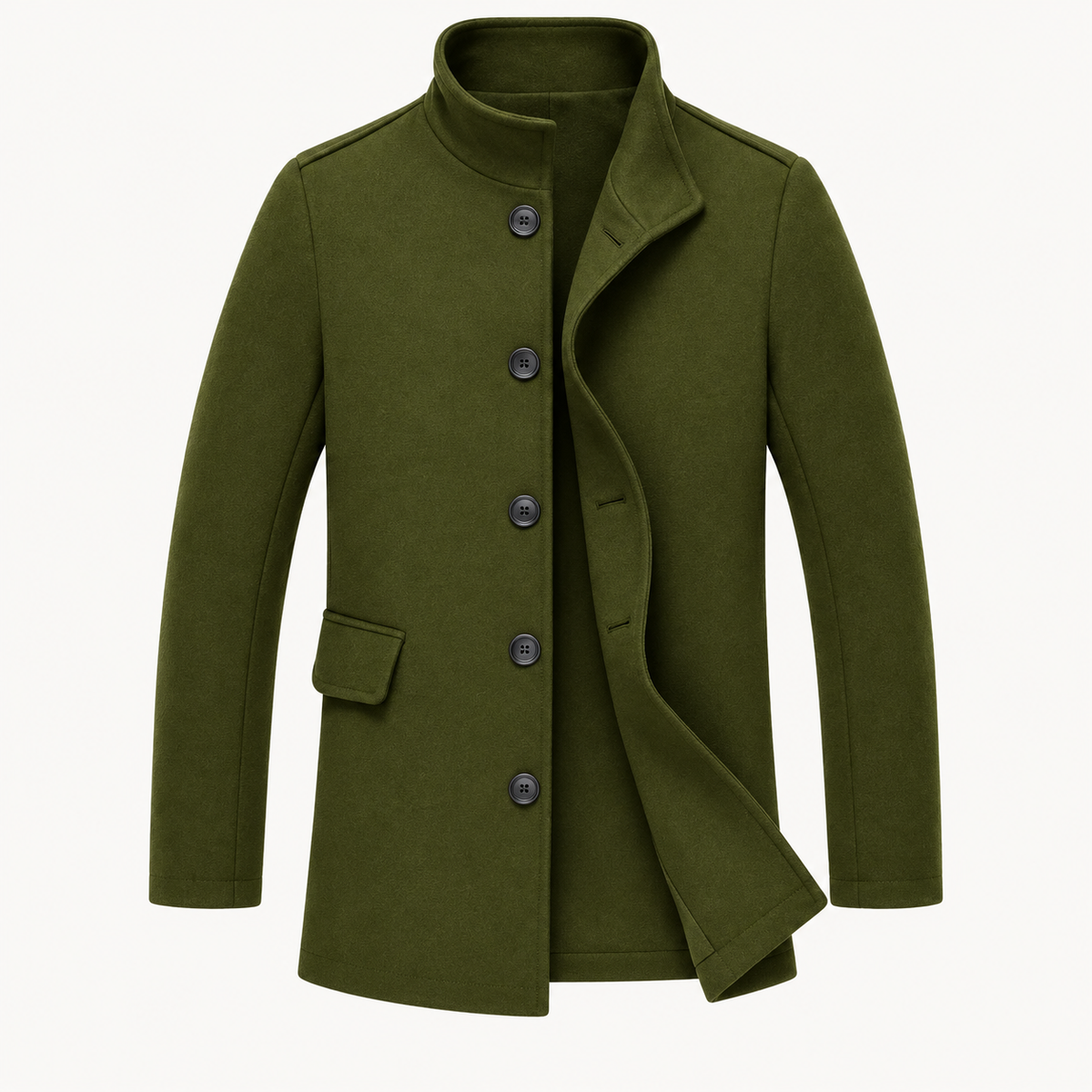 Cappotto da uomo per l'autunno con colletto dal design particolare | Cappotto