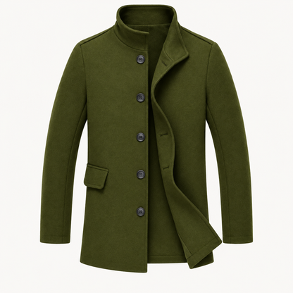 Cappotto da uomo per l'autunno con colletto dal design particolare | Cappotto