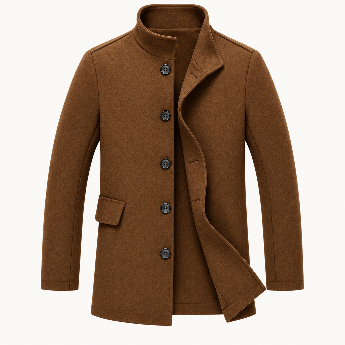 Cappotto da uomo per l'autunno con colletto dal design particolare | Cappotto