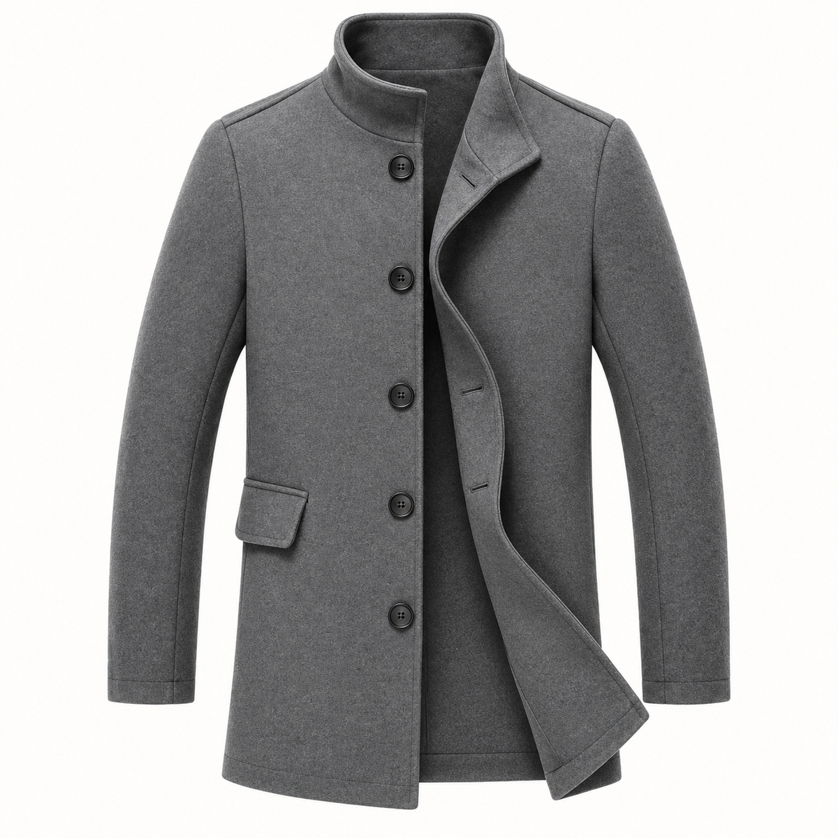 Cappotto da uomo per l'autunno con colletto dal design particolare | Cappotto