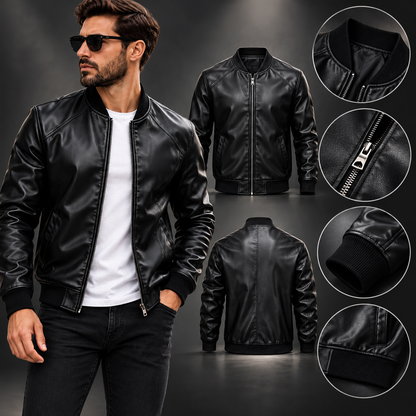 Bomberjacke für Herren mit glänzender Oberfläche, langen Ärmeln | Streetwear