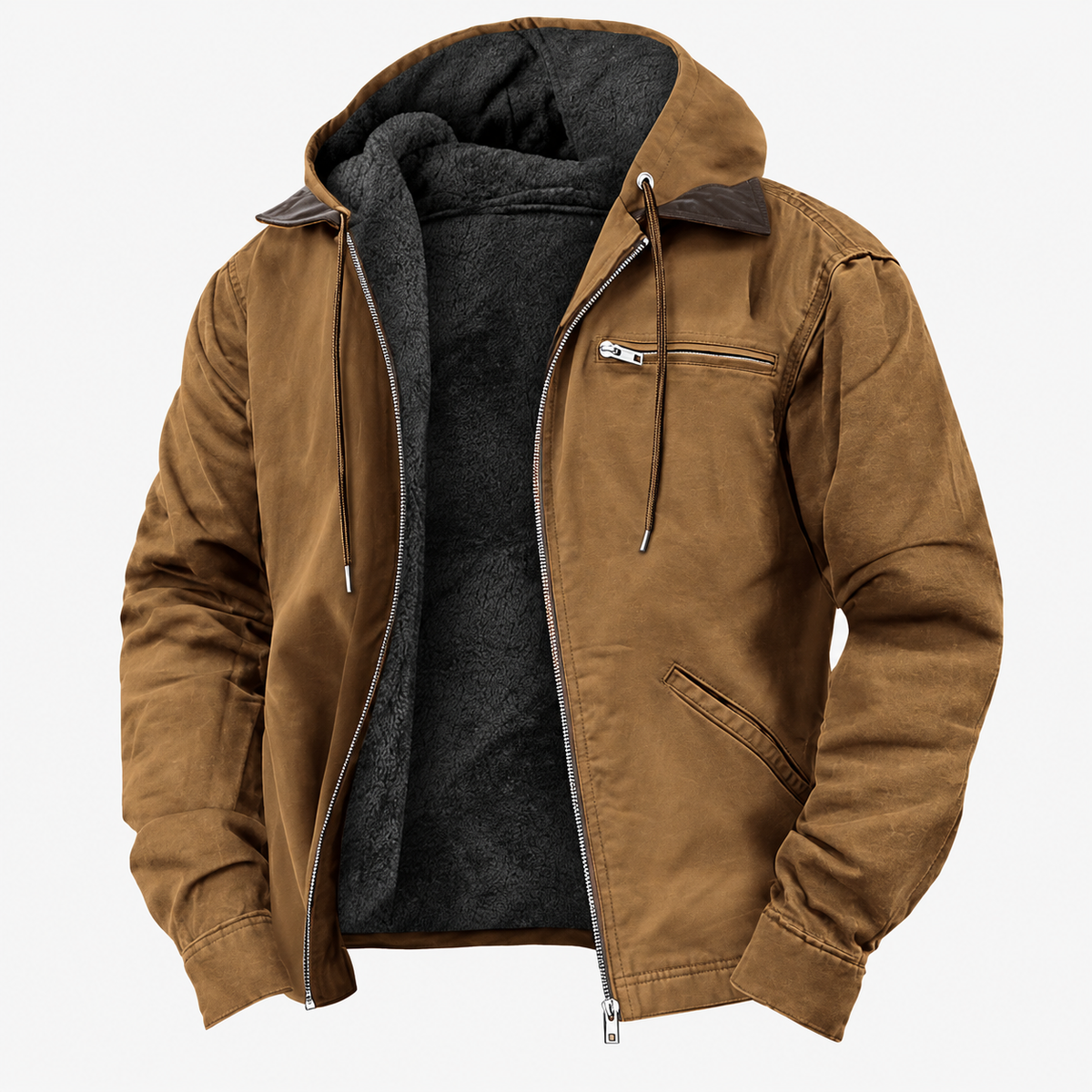 Chaqueta con capucha para hombre, aislante y de exterior | Uso duradero
