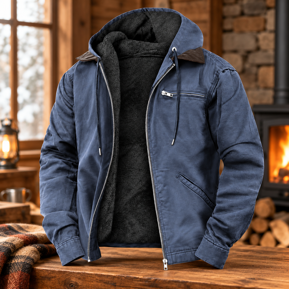Chaqueta con capucha para hombre, aislante y de exterior | Uso duradero