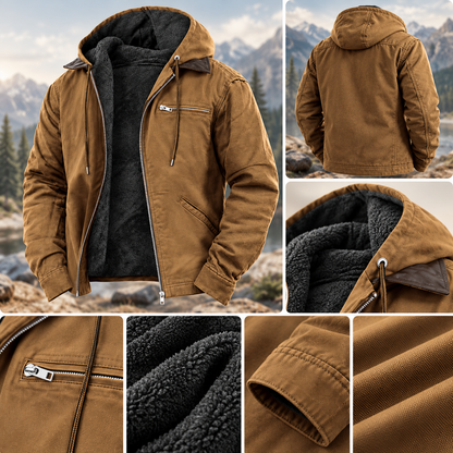 Chaqueta con capucha para hombre, aislante y de exterior | Uso duradero