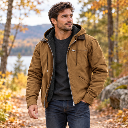 Chaqueta con capucha para hombre, aislante y de exterior | Uso duradero
