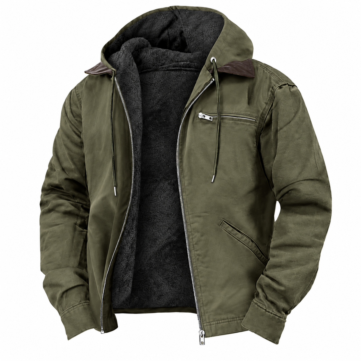Chaqueta con capucha para hombre, aislante y de exterior | Uso duradero