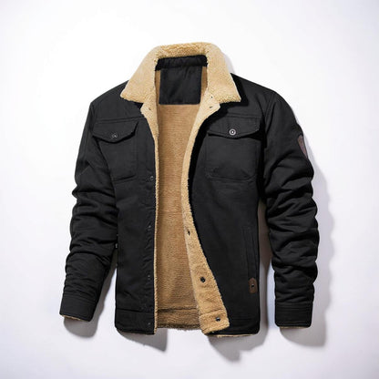 Herrejakke bomber med sherpafor vinterfrakke