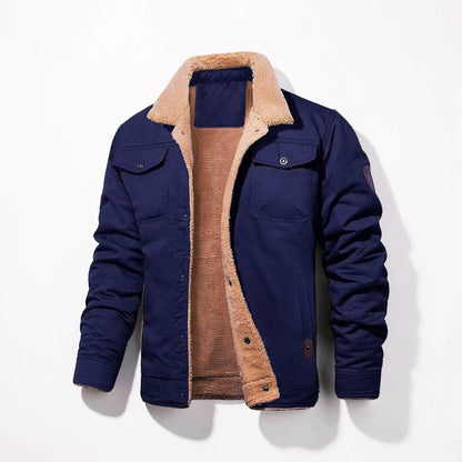 Herrejakke bomber med sherpafor vinterfrakke