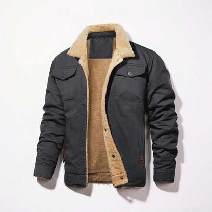 Herrejakke bomber med sherpafor vinterfrakke
