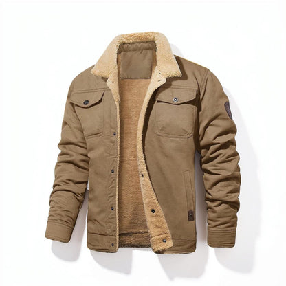 Herrejakke bomber med sherpafor vinterfrakke