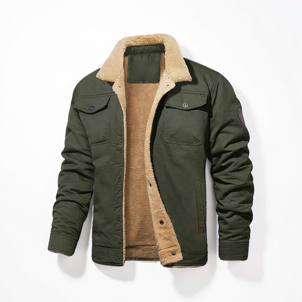 Herrejakke bomber med sherpafor vinterfrakke