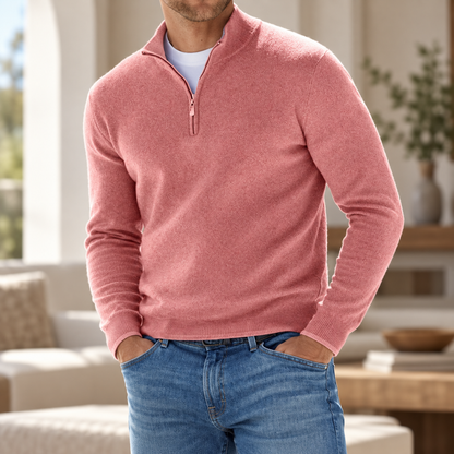 Herrenpullover mit langen Ärmeln und Reißverschlussdesign | Lässig
