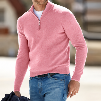 Herrenpullover mit langen Ärmeln und Reißverschlussdesign | Lässig