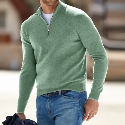 Herrenpullover mit langen Ärmeln und Reißverschlussdesign | Lässig