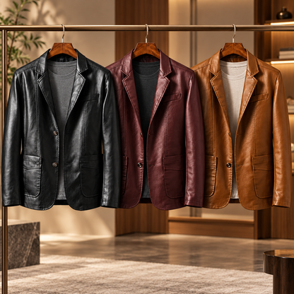 Alsidig blazer til mænd med moderne snit | Blazer i lammeskind