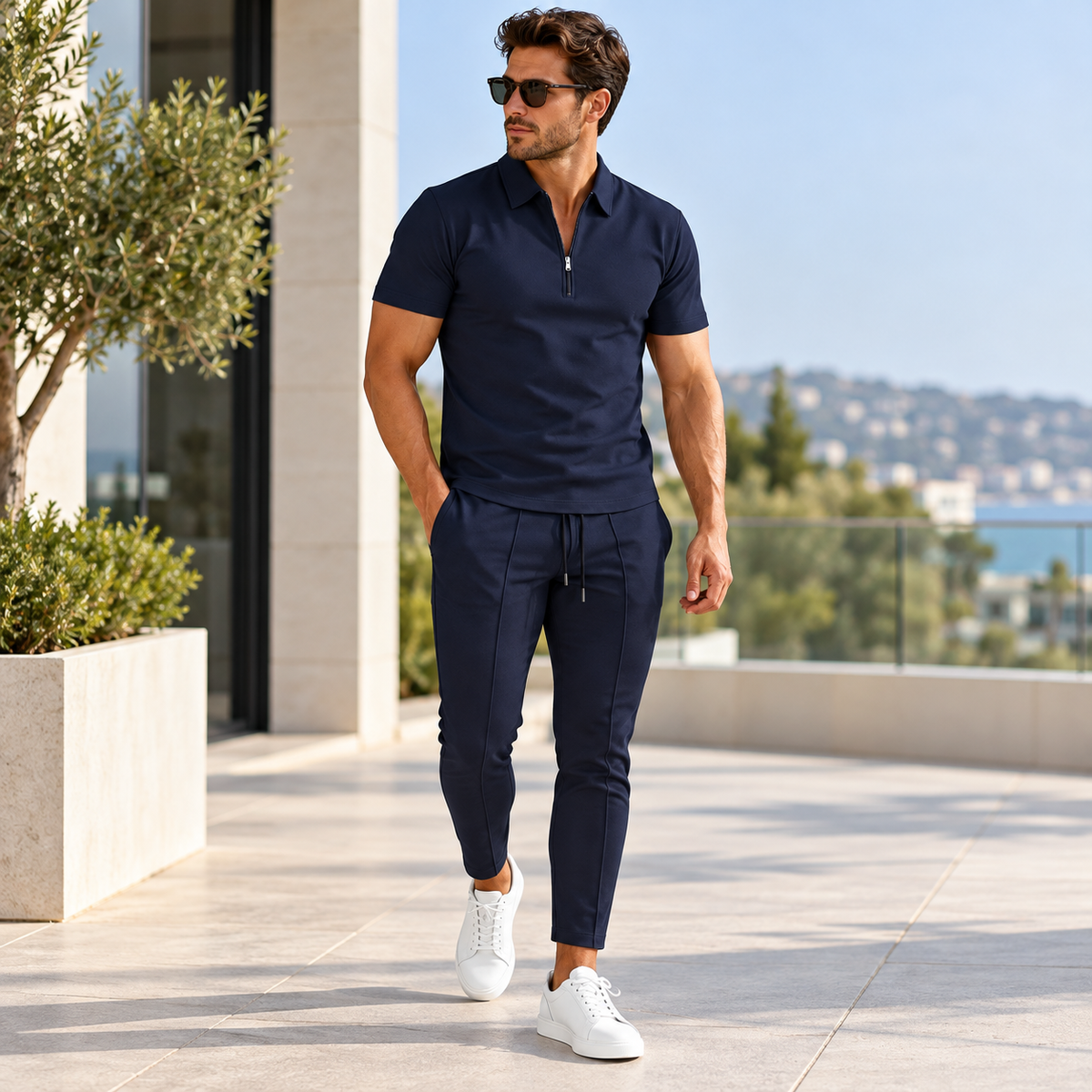 Conjunto de ropa para hombre, camisa informal y pantalones | Conjunto a juego