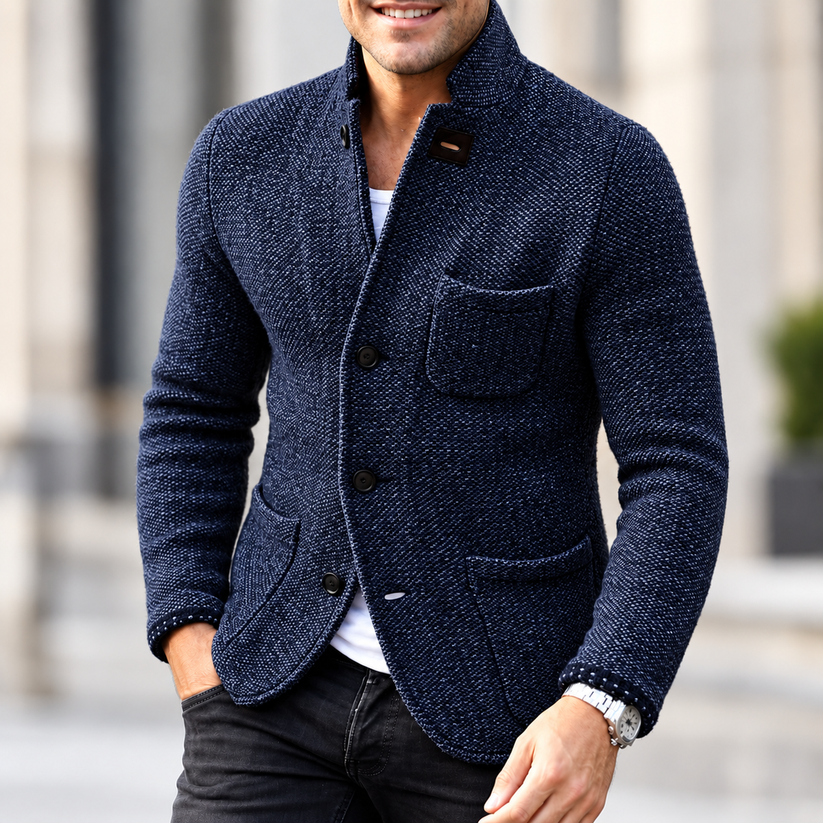 Herren-Retro-Cardigan aus hochwertigem Strick | Vielseitige Oberbekleidung