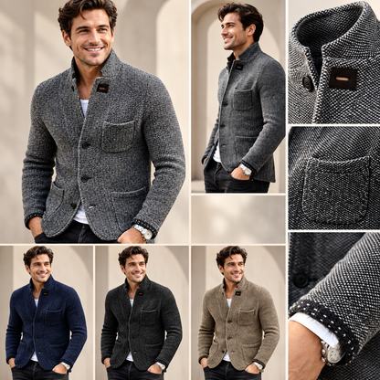 Herren-Retro-Cardigan aus hochwertigem Strick | Vielseitige Oberbekleidung