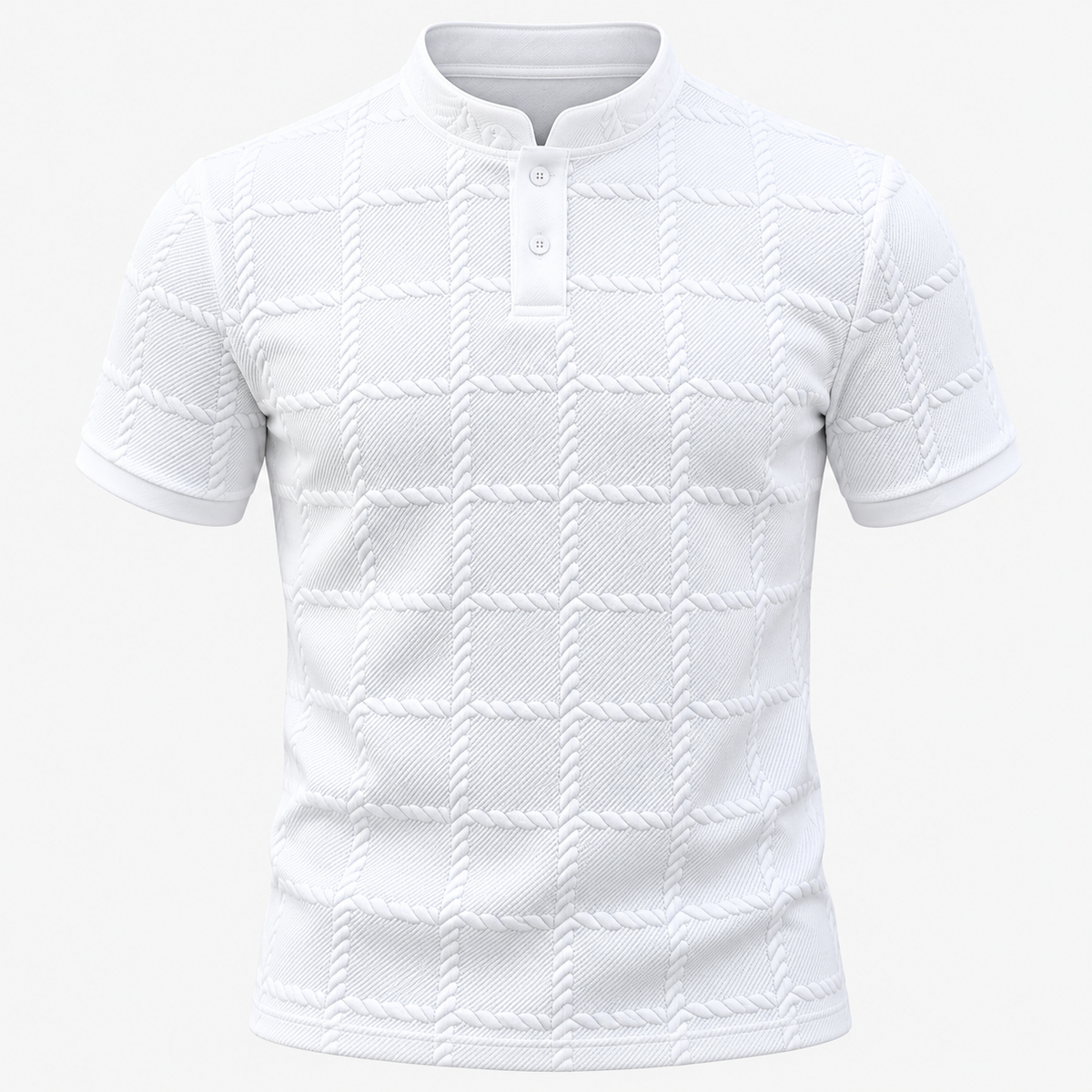 Kurzärmliges Henley-Shirt für Herren, lässig | Sommerkleidung
