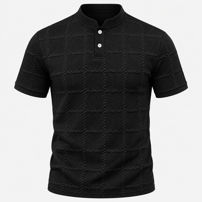 Kurzärmliges Henley-Shirt für Herren, lässig | Sommerkleidung