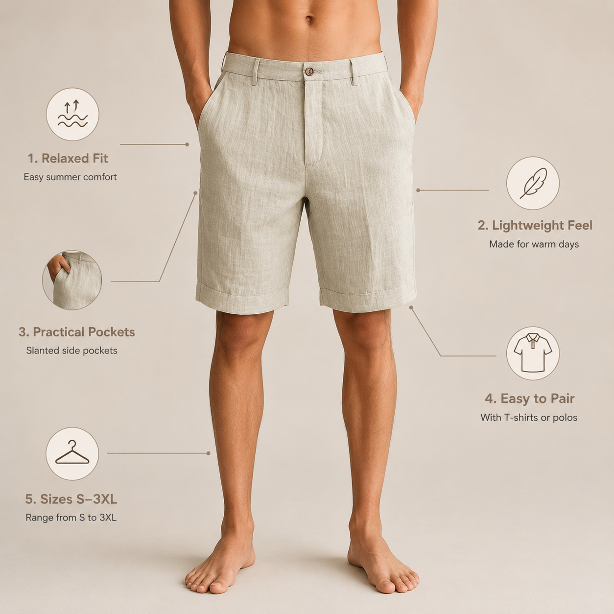 Herren Sommer Strandshorts | Lässiger Sommer