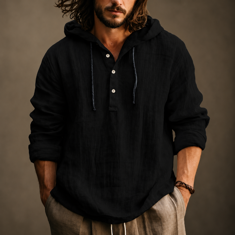 Herren Sommer Hoodie Lässiger Pullover mit langen Ärmeln und Kordelzug
