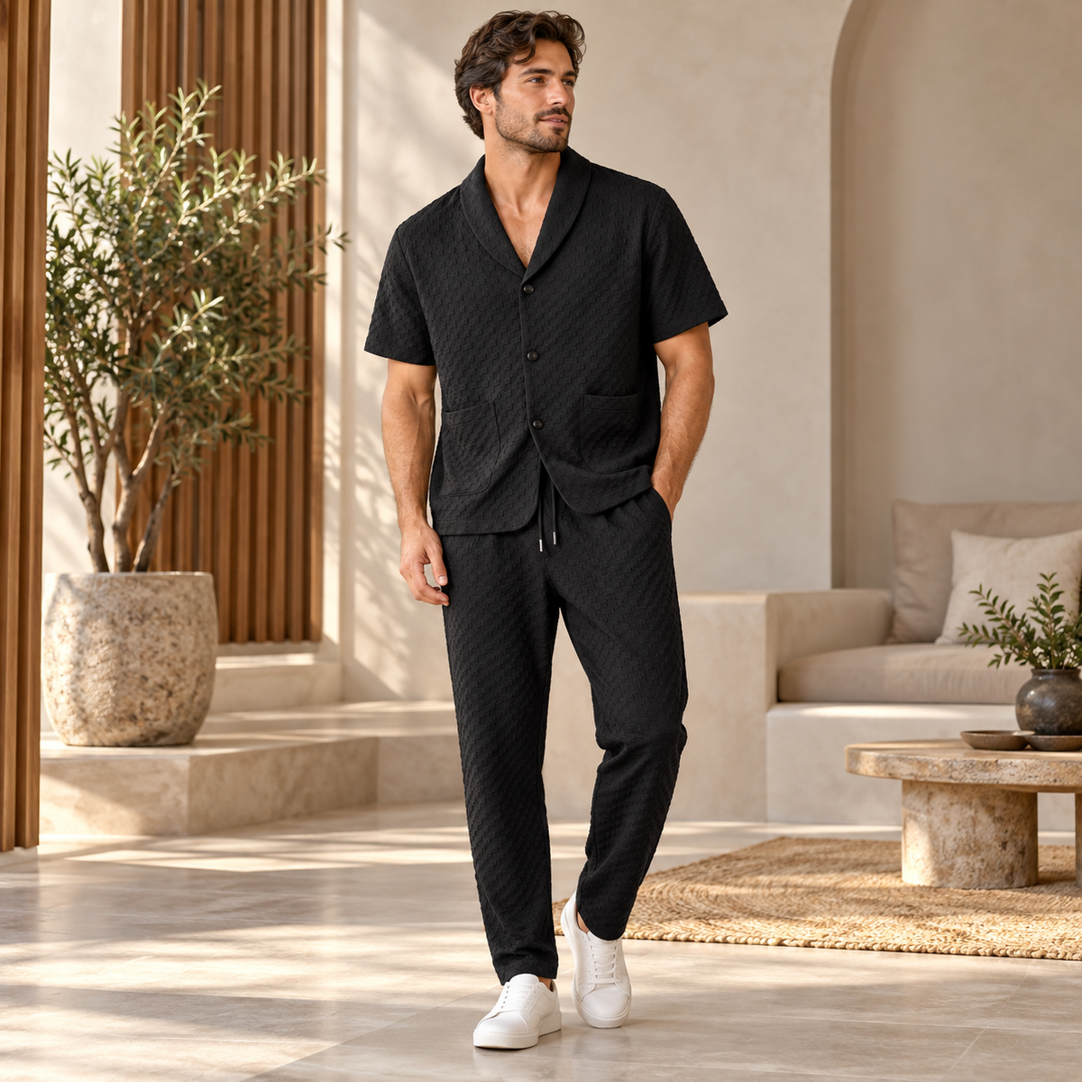 Herren-Sommer-Loungewear-Pyjama-Set | Nachtwäsche