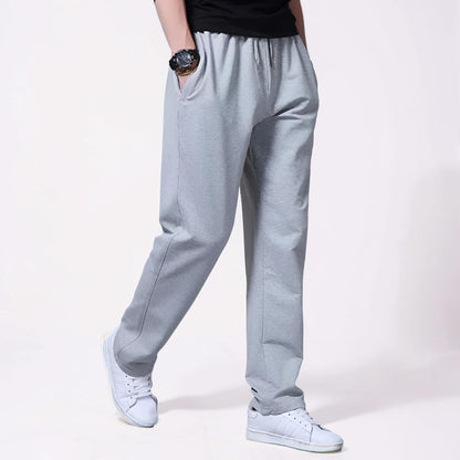 Herre sweatpants med vid ben, snøre og afslappet joggerstil