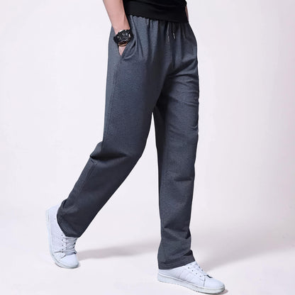 Herre sweatpants med vid ben, snøre og afslappet joggerstil