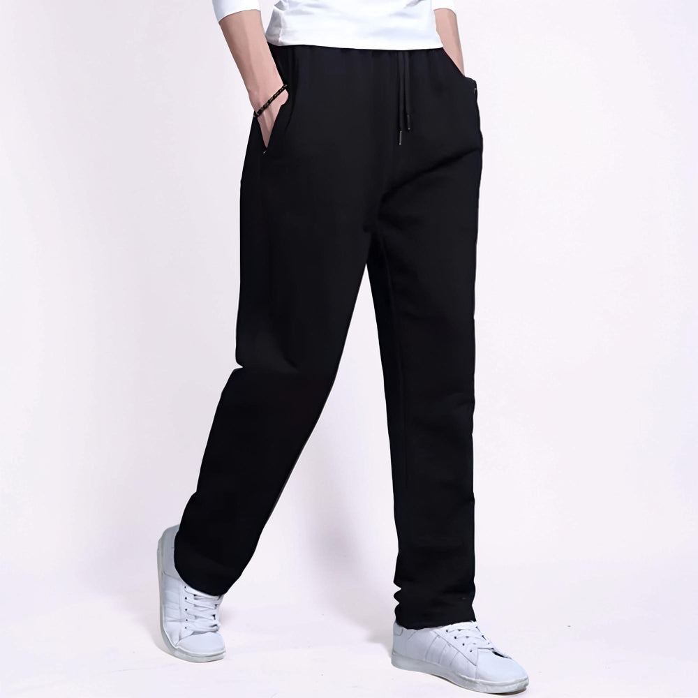 Herre sweatpants med vid ben, snøre og afslappet joggerstil