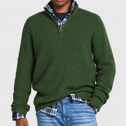 Camisola com fecho versátil para homem, estilo casual executivo | roupa de escritório
