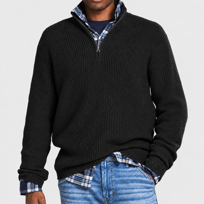 Camisola com fecho versátil para homem, estilo casual executivo | roupa de escritório