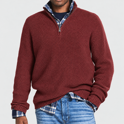 Camisola com fecho versátil para homem, estilo casual executivo | roupa de escritório