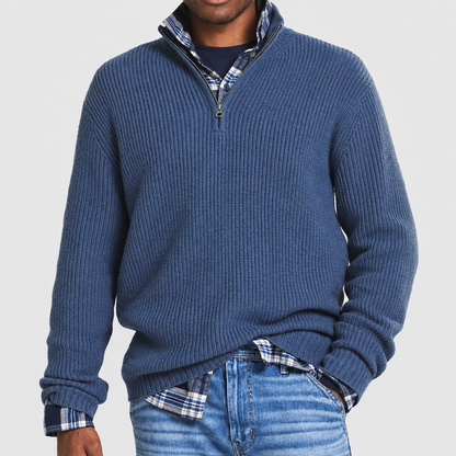 Camisola com fecho versátil para homem, estilo casual executivo | roupa de escritório