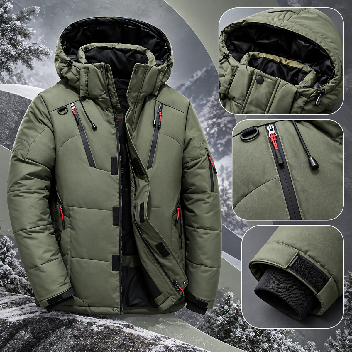 Men's Warm Puffer Winter Insulated Jacket | Outerwear