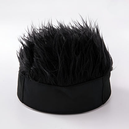 Sombrero con peluca para hombre, peluca de disfraz novedosa, gorra para el cabello