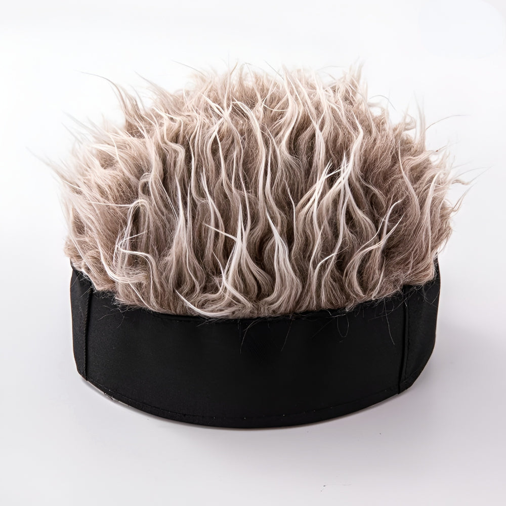 Sombrero con peluca para hombre, peluca de disfraz novedosa, gorra para el cabello