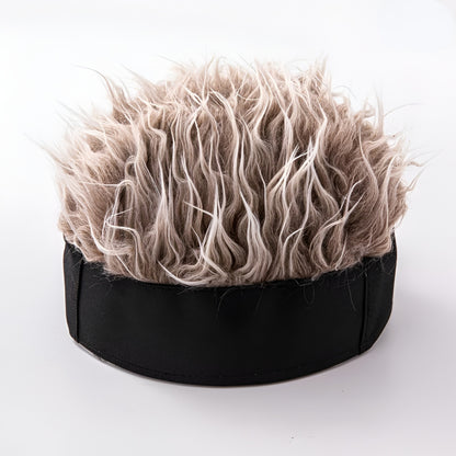 Sombrero con peluca para hombre, peluca de disfraz novedosa, gorra para el cabello