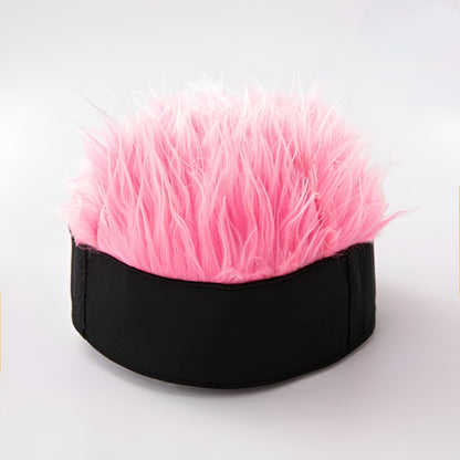 Sombrero con peluca para hombre, peluca de disfraz novedosa, gorra para el cabello