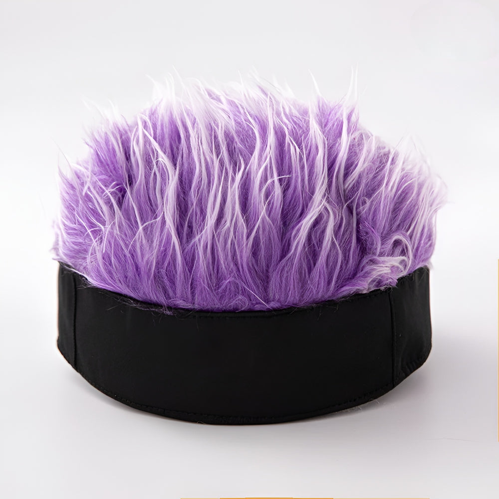 Sombrero con peluca para hombre, peluca de disfraz novedosa, gorra para el cabello