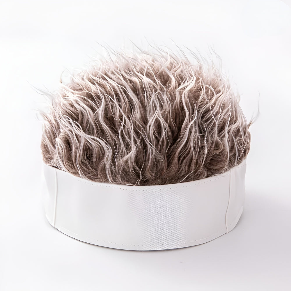 Sombrero con peluca para hombre, peluca de disfraz novedosa, gorra para el cabello