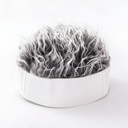 Sombrero con peluca para hombre, peluca de disfraz novedosa, gorra para el cabello