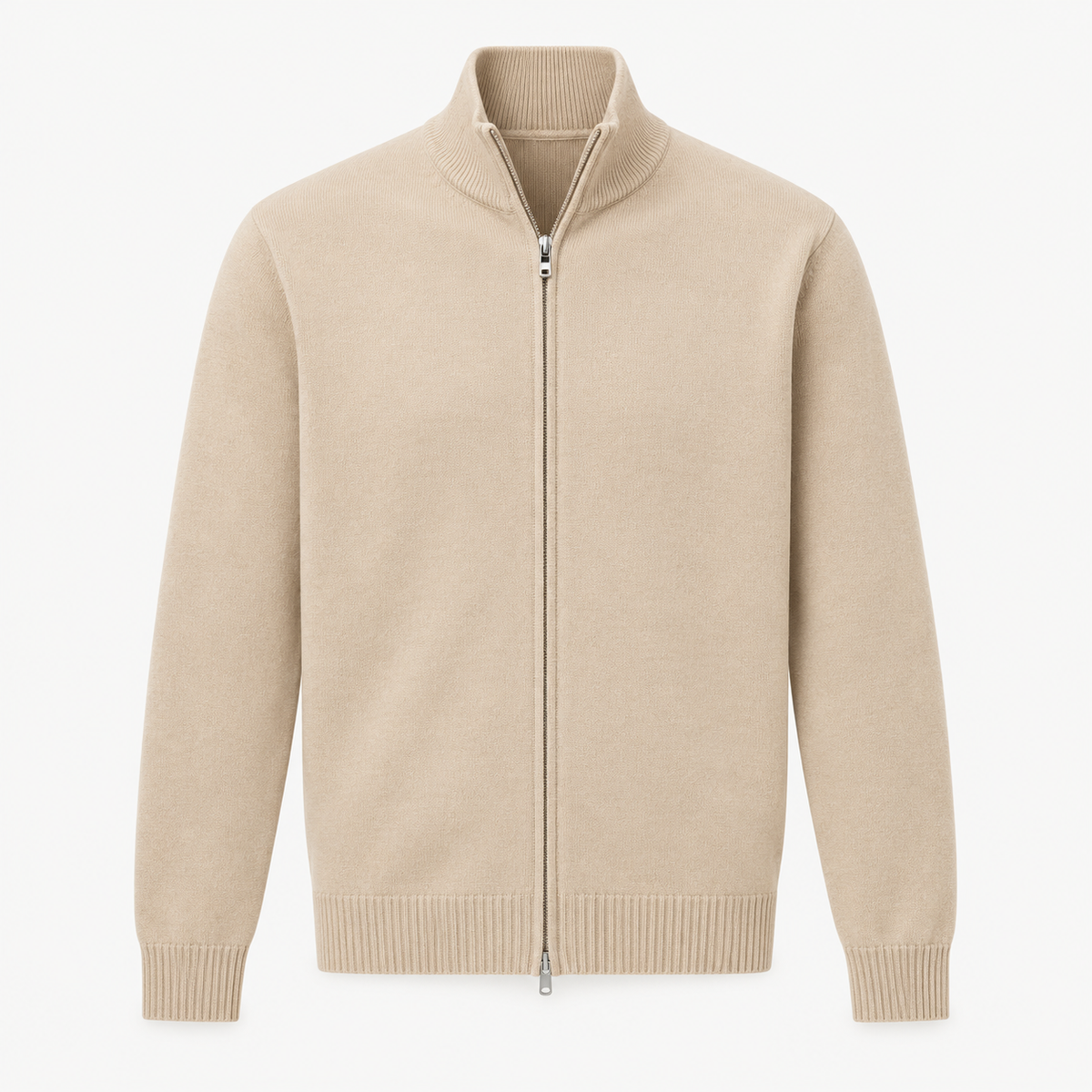Slim-fit cardigan til mænd med lynlås foran | Afslappet cardigan