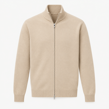 Slim-fit cardigan til mænd med lynlås foran | Afslappet cardigan